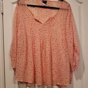 Torrid 2X peachy pink sheer blouse